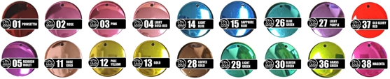 Shiny colored metallic plating chart Shiny colored metallic plating chart